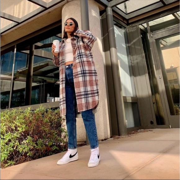 NEW Zara Plaid Check Longline Overshirt Shirt Jacket Shacket Size Small S - Picture 3 of 9